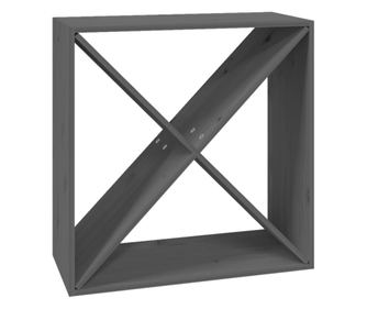 Vinska omarica siva 62x25x62 cm trdna borovina