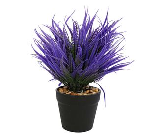 Cserepes virágcsokor, lila, műanyag, 20cm
