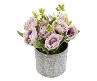 Ghiveci Cu Trandafiri, Mov, Plastic, 18Cm