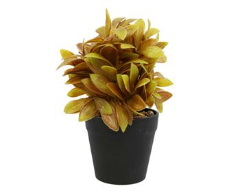 Cserepes virágcsokor, karamell, műanyag, 20cm