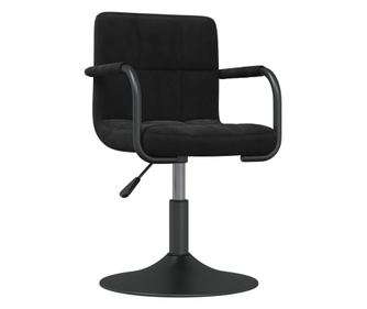 Kuhinjski stol, črn, žamet