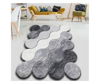 Covor Chilai Home 959CHL2302, 100x160 cm, Poliester, Antibacterian, 10 mm, Gri/alb