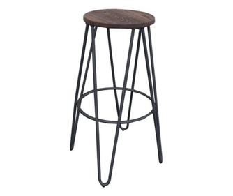 Бар стол Арко Ε5207.1 цвят черен-дъб