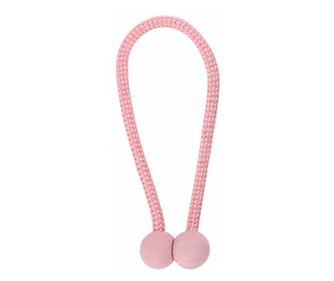 Cordon de strangere Pufo Round pentru draperie sau perdea cu magnet, roz