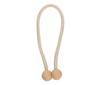 Cordon de strangere Pufo Round pentru draperie sau perdea cu magnet, crem