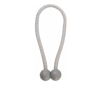 Cordon de strangere Pufo Round pentru draperie sau perdea cu magnet, gri