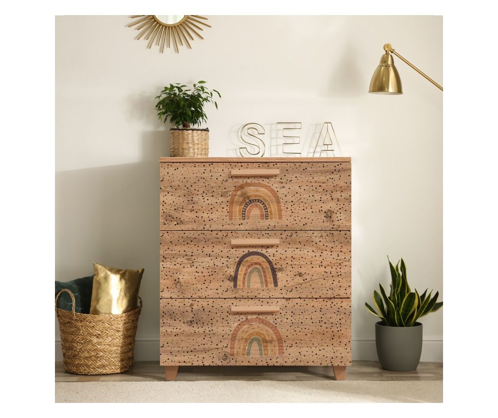 Chest of Drawers, Atlantic Pine, Leva Gravis Rainbow