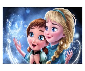 Elsa és Anna öntapadós és mosható falfestmény, 300 x 250 cm