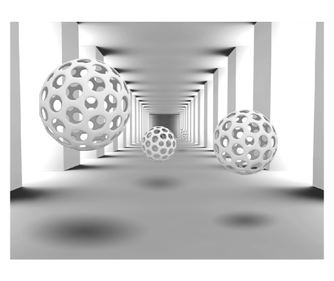 Samoljepljivi i praljivi zidni fototapeta Tunel sa bijelim kuglicama3, 300 x 200 cm