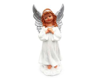 Statueta decorativa in forma de inger care se roaga, Alb, 26 cm, 1864G