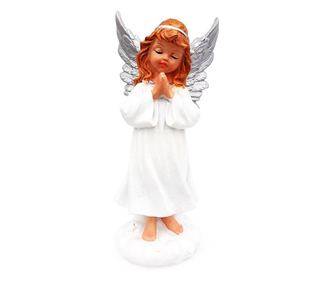 Statueta decorativa in forma de inger care se roaga, Alb, 26 cm, 1864G-1
