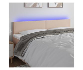 Легло с LED осветление капучино 200x5x78/88 см еко кожа