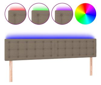 LED горна табла за легло, таупе, 160x5x78/88 см, плат