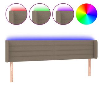 LED горна табла за легло, таупе, 163x16x78/88 см, плат
