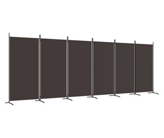 Paravan 6-delni rjav 520x180 cm blago