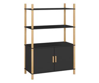 Dulap inalt, negru, 80x40x121 cm, lemn prelucrat