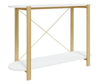 Masuta consola, alb, 110x38x75 cm, lemn prelucrat