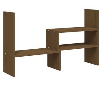 Поставка за монитор, меденокафява, (39-72)x17x43 см, бор масив