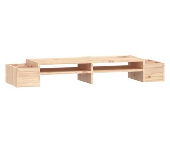 Поставка за монитор, 100x27,5x15 см, бор масив
