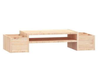 Поставка за монитор, 70x27,5x15 см, бор масив