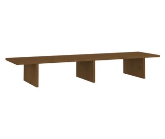 Поставка за монитор, меденокафява, 100x27x15 см, бор масив