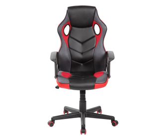 Scaun directorial Toro, piele ecologica+mesh, negru/rosu