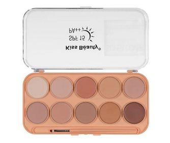 Paleta za osvetljevanje in konturiranje, Kiss Beauty, Super Cover, 01