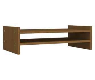 Поставка за монитор, меденокафява, 50x27x15 см, бор масив