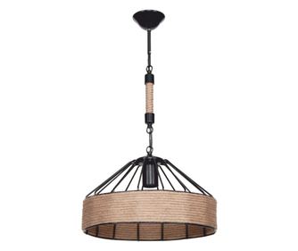 Лампа 0975 E27 черно-натурал D33x61 см