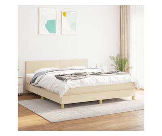 Боксспринг легло с матрак, крем, 160x200 см, текстил