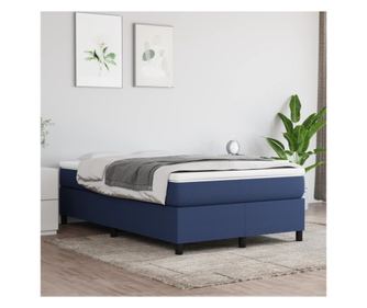 Пружинен матрак с кутия, син, 120x200 см, текстил