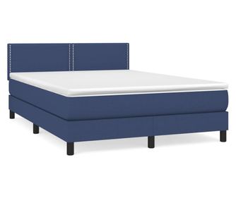 Box spring postelja z vzmetnico modra 140x200 cm blago