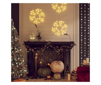 Figurica snežinka za božič, 48 tople belih LED diod