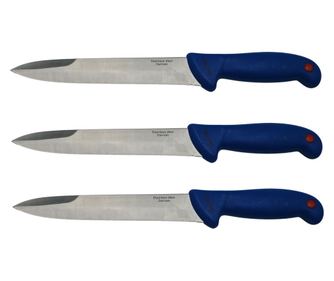 Комплект от три ножа IdeallStore®, Chef's Blade, неръждаема стомана, 32 см, син