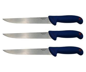 Комплект от три кухненски ножа IdeallStore®, Chef's Blade, неръждаема стомана, 33 см, син