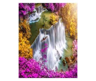 Fototapeta samoljepljiva Vodopad45 Vodopad u žutoj šumi, ljubičasta, 150 x 205 cm