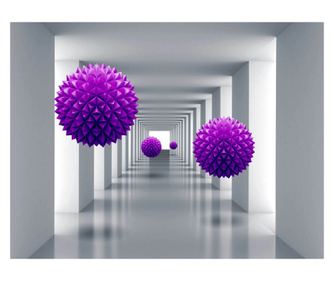 Fototapeta Tunel s ljubičastim kuglicama, 350 x 200 cm
