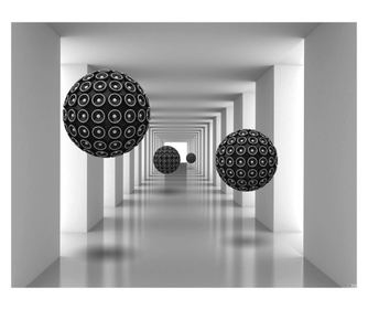 Samoljepljivi fototapeta Tunel s crnim kuglicama2, 250 x 200 cm