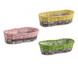 Set 6 raznobarvnih cvetličnih lončkov Evelina 30x13x9 cm