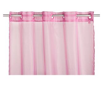 Sada 2 růžových záclon z voálu 140x280 cm