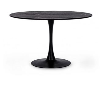 Μαύρο Στρογγυλό Τραπέζι Bloom 120x75 εκ.