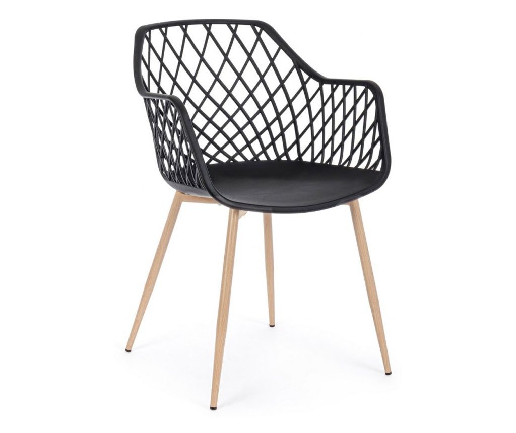 Komplet 4 črnih stolov Optik 58x54x85,5 cm