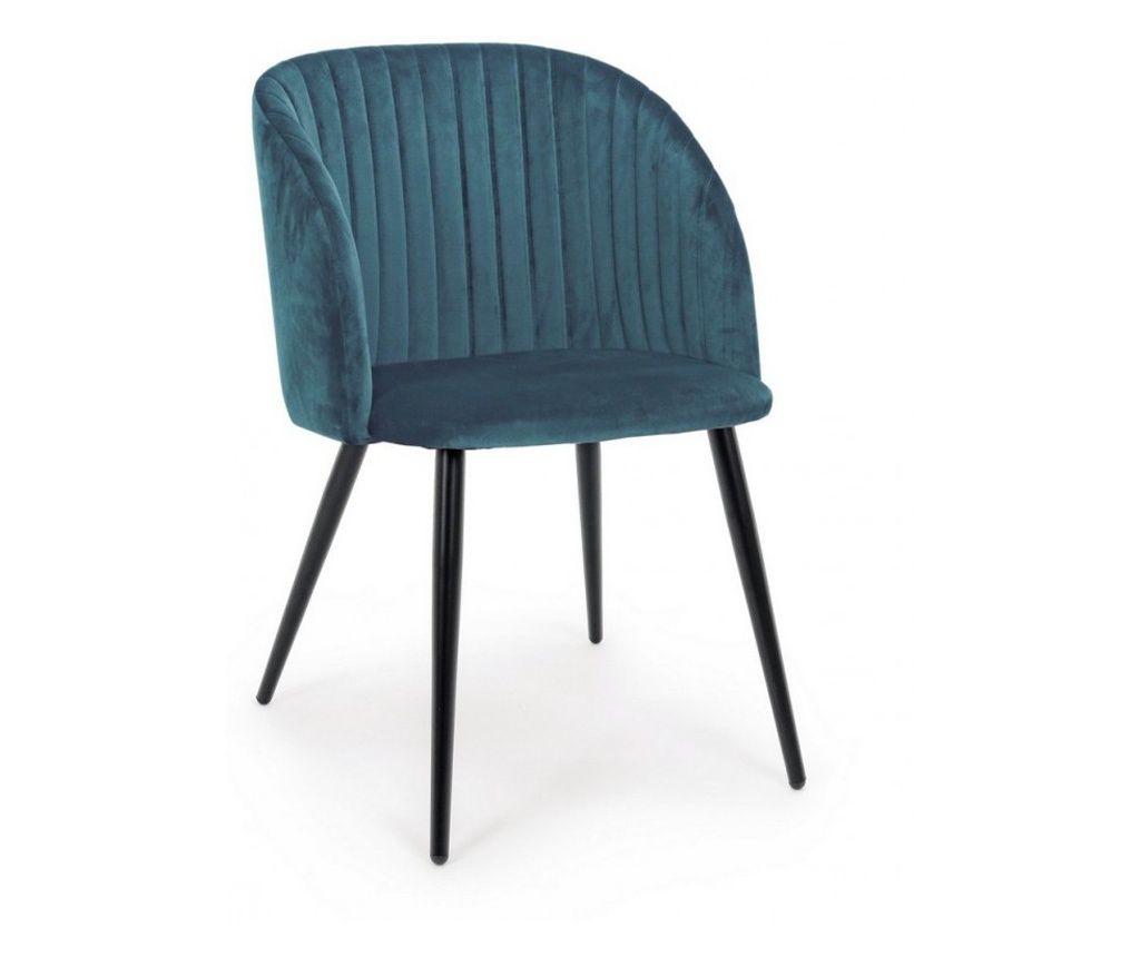 Komplet 2 modrih žametnih stolov Queen 53x57x81.5 cm