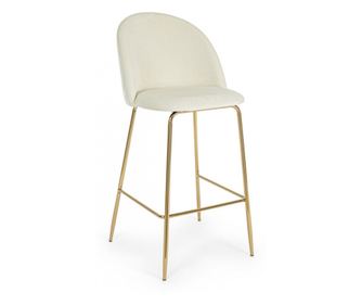 Komplet 2 belih barskih stolov iz žameta Carry 51x55x105 cm