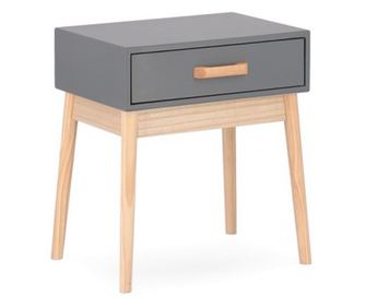 Fa éjjeliszekrény 1 fiókkal, szürke, 43x30x48 cm