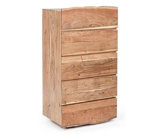 Komoda s 5 zásuvkami přírodní dřevo Aron 70x45x130 cm