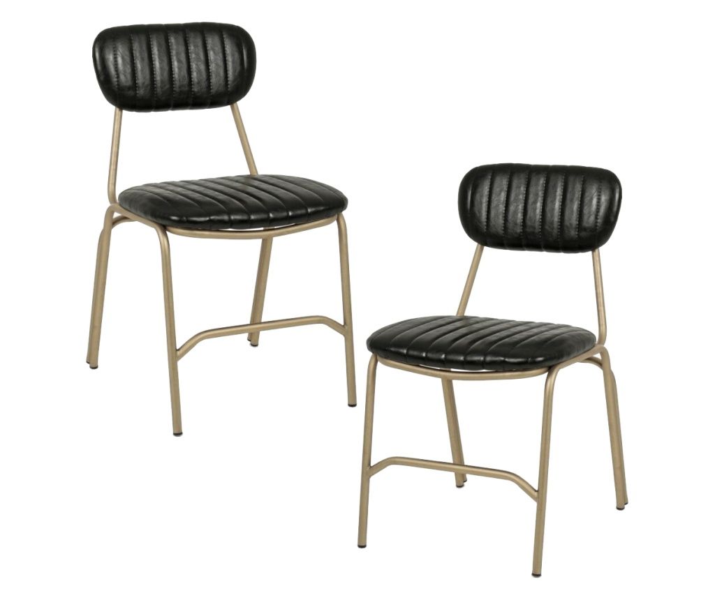 Komplet 2 črnih stolov Addy 44x55x75x46v