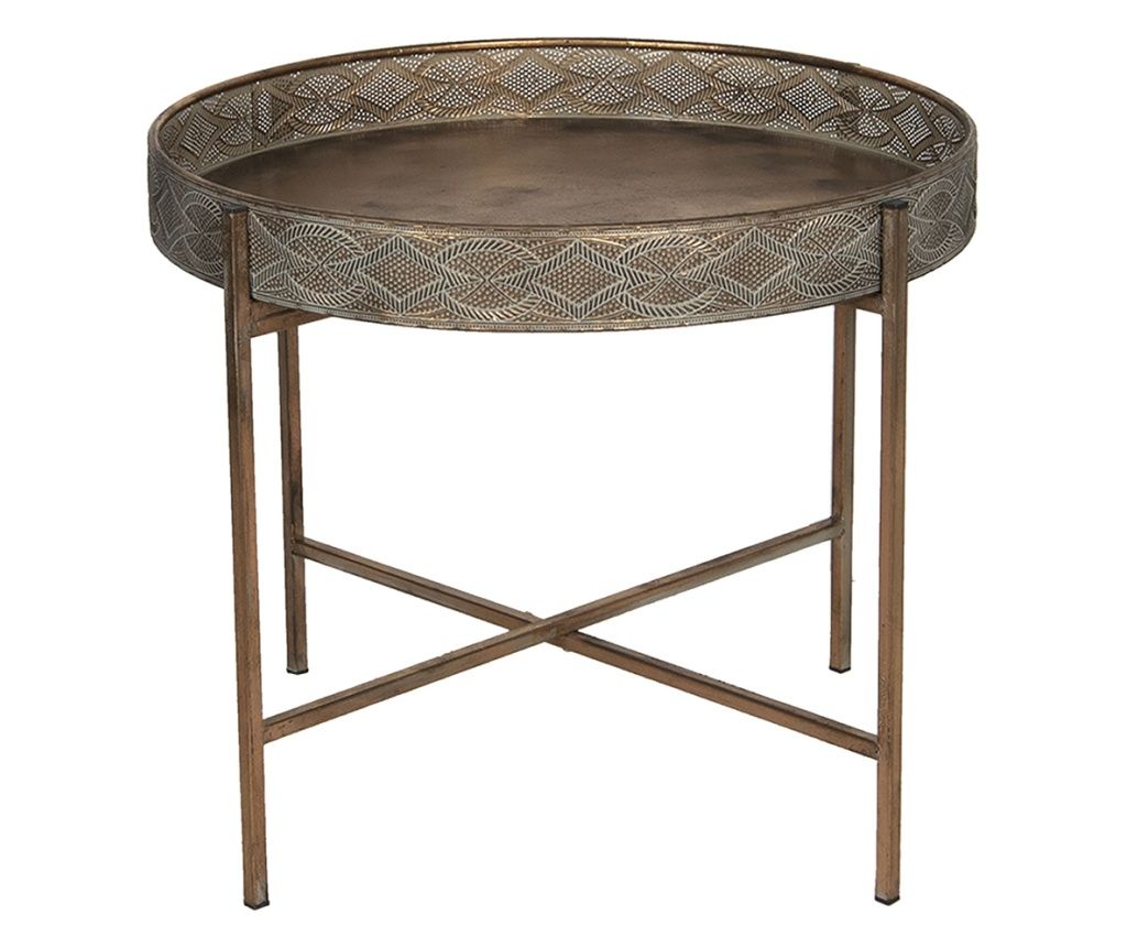 Brown Metal Coffee Table 60x50 cm