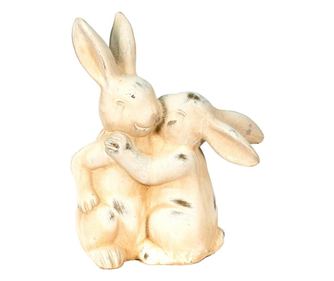 Bézs kerámia nyuszi figura 20x10x25 cm