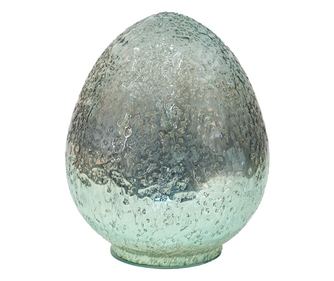 Zielone Szklane Jajko Dekoracyjne 13x13x19 cm